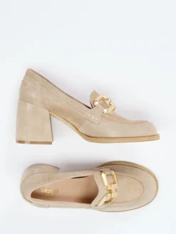 – Pumps aus Veloursleder in Beige-Maripé Outlet