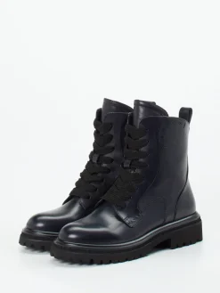 – Schnürboots aus Kalbleder in Dunkel-Maripé Outlet