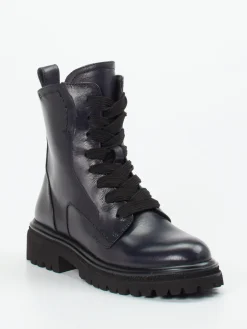 – Schnürboots aus Kalbleder in Dunkel-Maripé Outlet