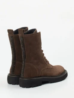 – Schnürboots aus Veloursleder-Maripé Outlet