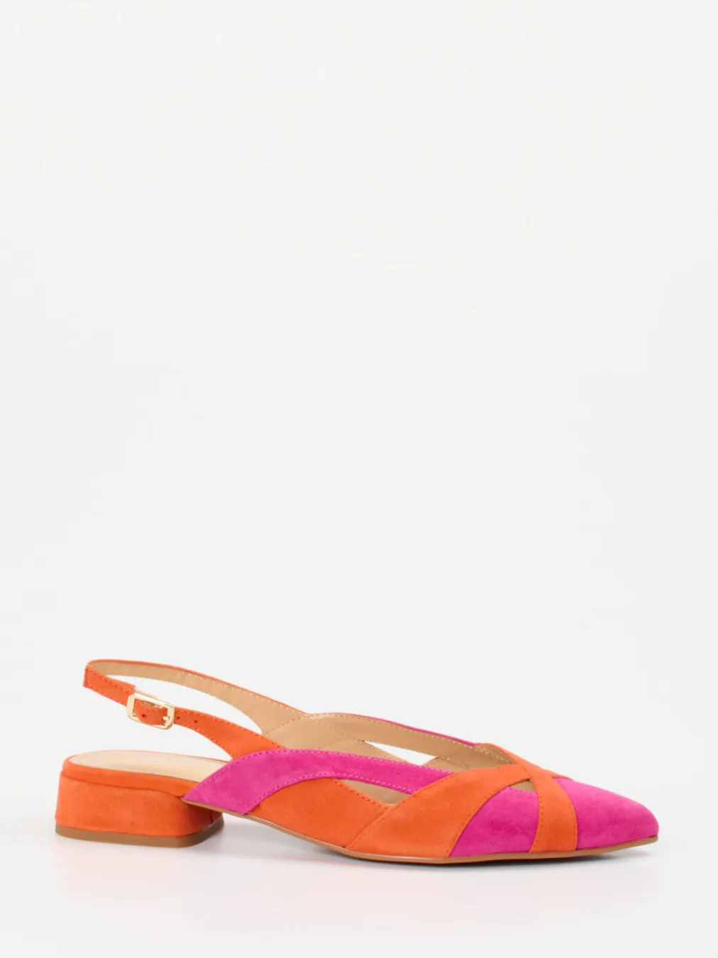 – Slingback-Ballerinas aus Veloursleder pink-orange-Maripé Clearance