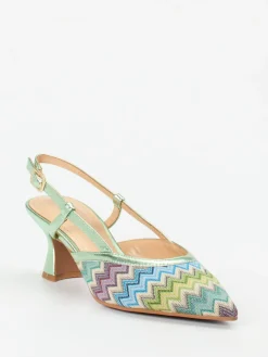 – Slingback-Pumps aus Textil in Metallic-Optik-Maripé Outlet