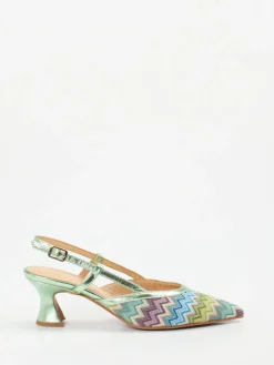 – Slingback-Pumps aus Textil in Metallic-Optik-Maripé Outlet