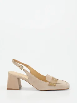 – Slingback-Pumps aus Veloursleder-Maripé