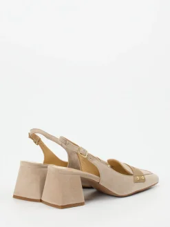 – Slingback-Pumps aus Veloursleder-Maripé