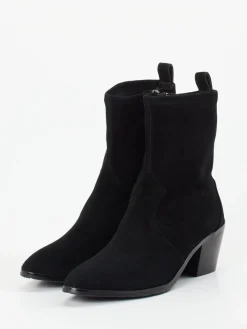 – Stiefelette aus Veloursleder-Maripé Best