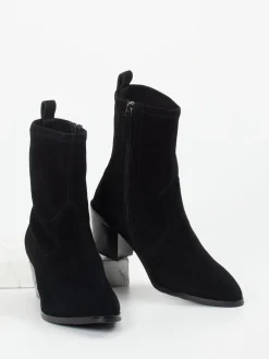 – Stiefelette aus Veloursleder-Maripé Best