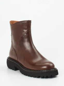 – Stiefeletten aus Kalbleder Dunkel-Maripé Online