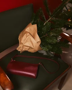 – Baguette-Bag aus Kalbleder wein-Marlon Firenze Online