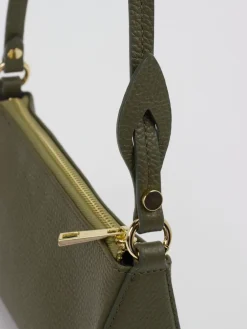 – Baguette-Bag aus Kalbleder oliv-Marlon Firenze Clearance