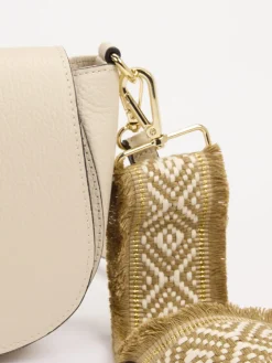 – Crossbody Bag aus Kalbleder cremeweiß-Marlon Firenze Sale