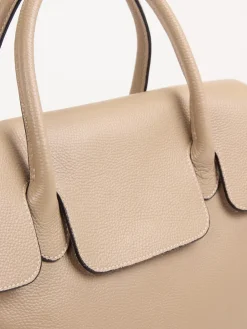 – Henkeltasche aus Kalbleder Beige-Marlon Firenze Clearance