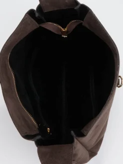 – Hobo Bag aus Kalbleder Dunkel-Marlon Firenze