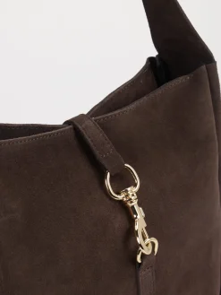 – Hobo Bag aus Kalbleder Dunkel-Marlon Firenze