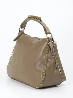 – Hobo Bag aus Kalbleder in Taupe-Marlon Firenze Sale
