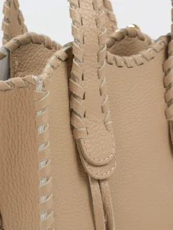 – Mini Tote Bag aus Kalbleder Taupe-Marlon Firenze Sale