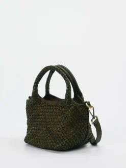 – Mini Tote Bag aus Kalbleder Oliv-Marlon Firenze Discount