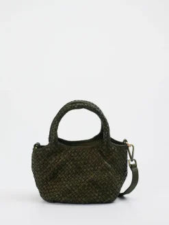 – Mini Tote Bag aus Kalbleder Oliv-Marlon Firenze Discount