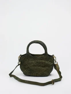 – Mini Tote Bag aus Kalbleder Oliv-Marlon Firenze Discount