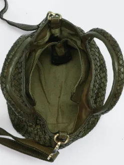 – Mini Tote Bag aus Kalbleder Oliv-Marlon Firenze Discount