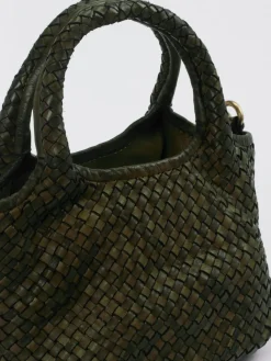 – Mini Tote Bag aus Kalbleder Oliv-Marlon Firenze Discount