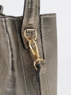– Mini-Bucket-Bag aus Leder metallic-Marlon Firenze Outlet