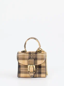 – Minitasche aus Kalbleder mit Karomuster-Marlon Firenze New