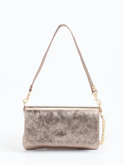 – Schultertasche aus Metallicleder Roségold-Marlon Firenze Clearance