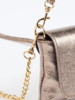– Schultertasche aus Metallicleder Roségold-Marlon Firenze Clearance
