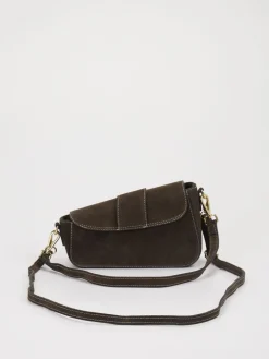 – Schultertasche aus Kalbleder Dunkel-Marlon Firenze Hot