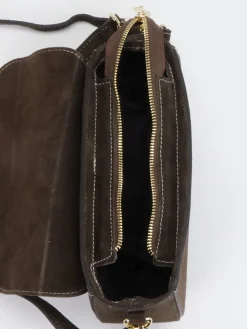 – Schultertasche aus Kalbleder Dunkel-Marlon Firenze Hot