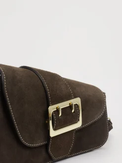 – Schultertasche aus Kalbleder Dunkel-Marlon Firenze Hot