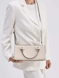 – Schultertasche aus Kalbleder Cremebeige-Marlon Firenze Hot