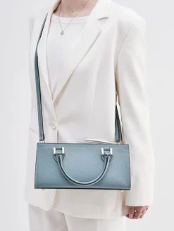 – Schultertasche aus Kalbleder grau-Marlon Firenze Best