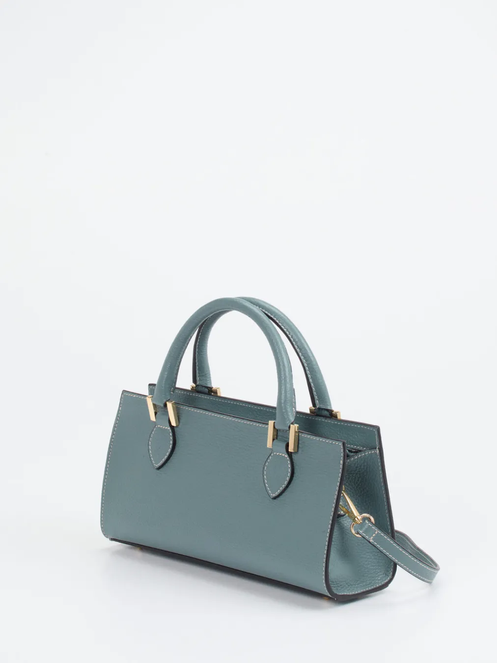 – Schultertasche aus Kalbleder grau-Marlon Firenze Best