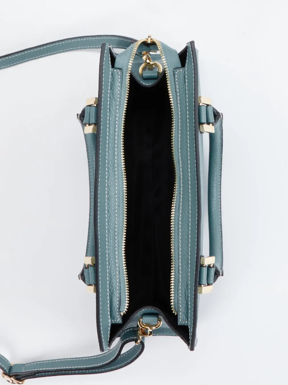 – Schultertasche aus Kalbleder grau-Marlon Firenze Best