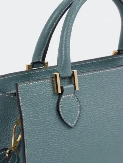 – Schultertasche aus Kalbleder grau-Marlon Firenze Best