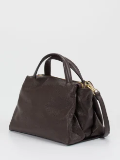 – Umhängetasche aus Kalbleder Dunkelbraun-Marlon Firenze Clearance