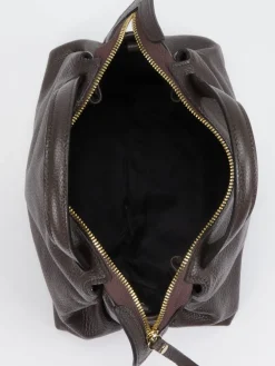 – Umhängetasche aus Kalbleder Dunkelbraun-Marlon Firenze Clearance