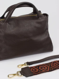 – Umhängetasche aus Kalbleder Dunkelbraun-Marlon Firenze Clearance