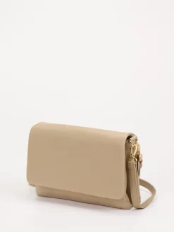 – Umhängetasche aus Kalbleder taupe-Marlon Firenze Sale