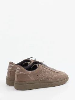 – Low-Top Sneaker aus Veloursleder in Taupe-MRP Discount