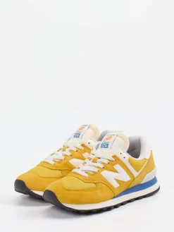 – Sneaker aus Veloursleder Senf-New Balance Online