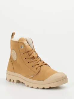 – Schnürboots aus Nubukleder camel-Palladium New