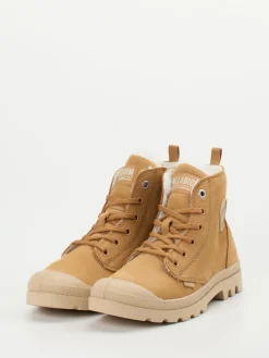 – Schnürboots aus Nubukleder camel-Palladium New