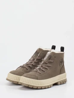 Palladium – Schnürboots aus Veloursleder in Taupe-Palladium Unisex Sale