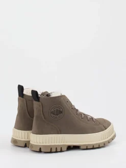 Palladium – Schnürboots aus Veloursleder in Taupe-Palladium Unisex Sale