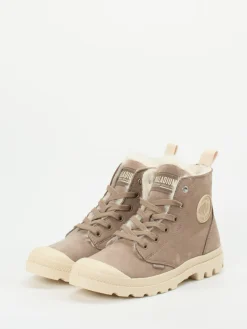 – Stiefelette aus Nubukleder in Taupe-Palladium Hot