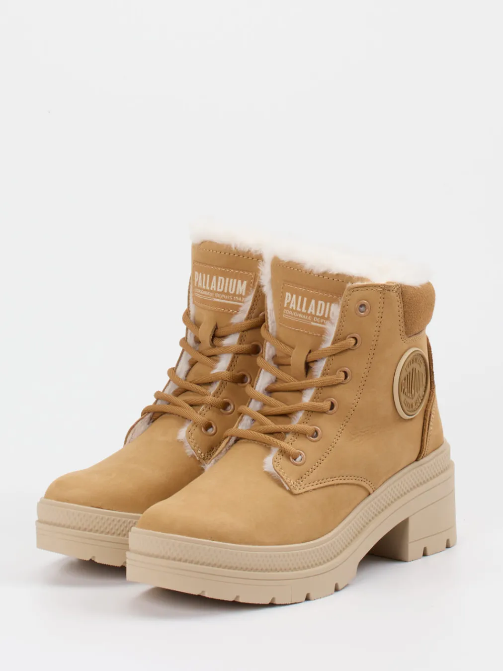 Palladium – Stiefeletten aus Nubukleder in Camel-Palladium Unisex Hot