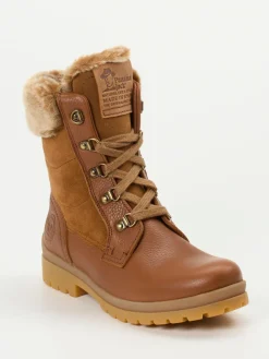 – Schnürstiefelette aus Lammleder cognac-Panama Jack New